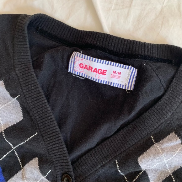 vintage garage argyle cardigan - Picture 2 of 3